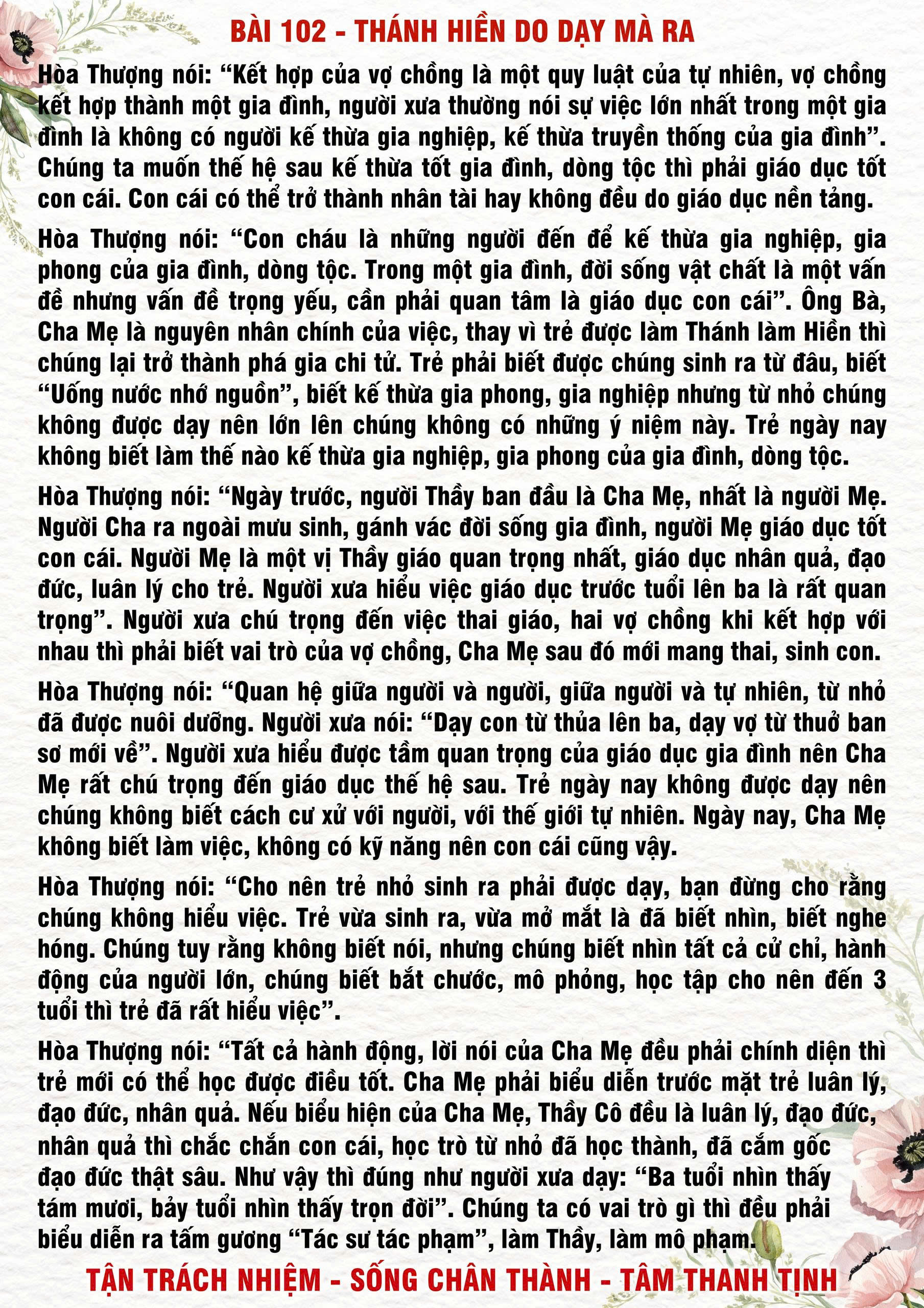 102 · PHTT - Thánh Hiền Do Dạy Mà Ra - 102